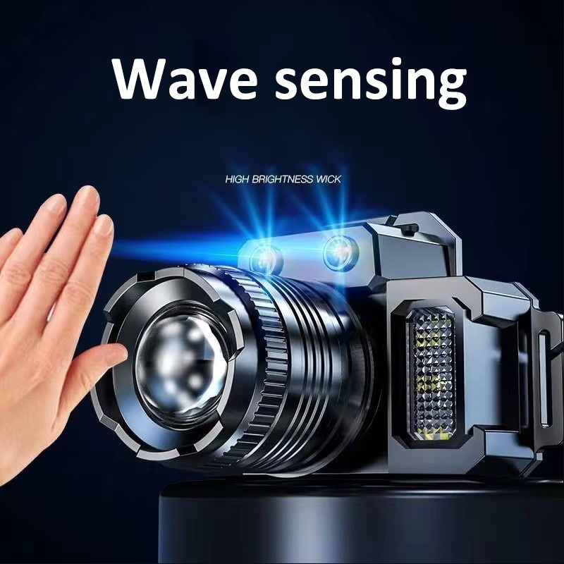 STAARIC Smart Induktions-LED-Stirnlampe mit Zoom, Bewegungssensor und USB-Aufladung in Schwarz - Bild 3