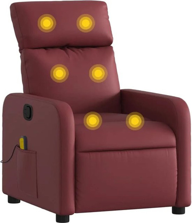 vidaXL Massagesessel Modell 12 in Weißrot aus Kunstleder mit Armlehnen