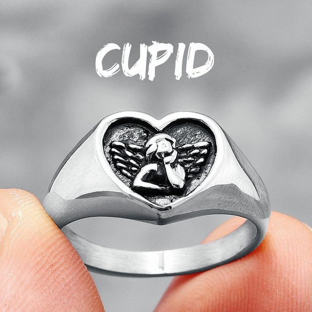 YIRAN Jewelry Ring Herzform, 316L Edelstahl, Weiß, Unisex - Bild 1