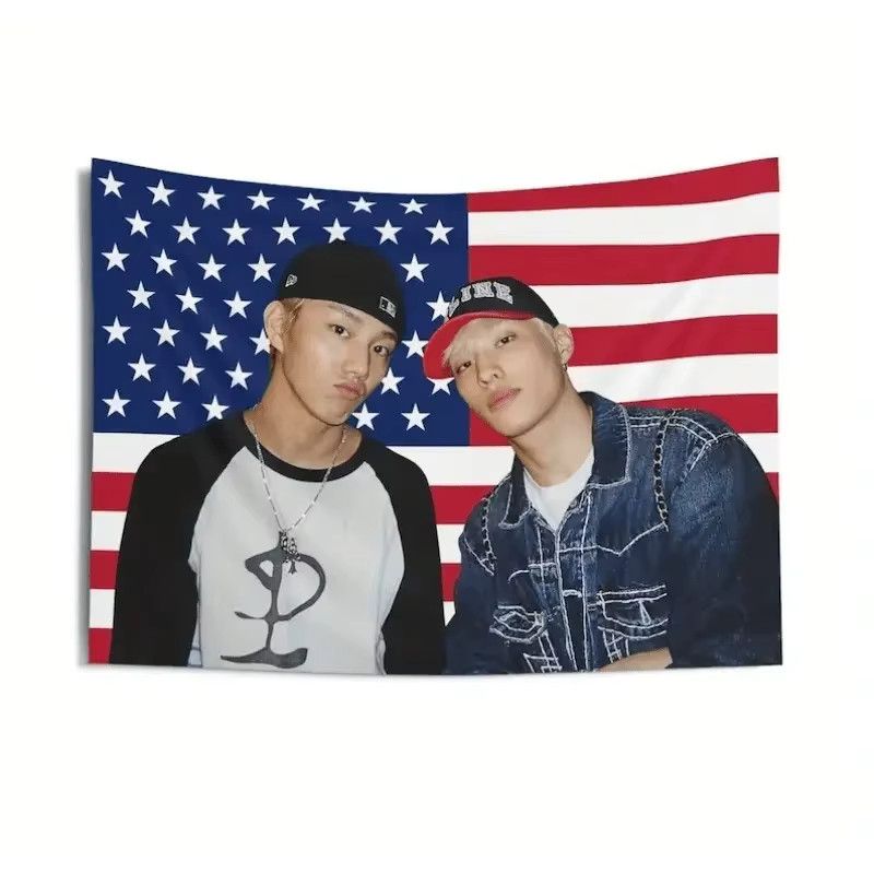 P1HARMONY Keeho Intak Cap Wandteppich mit Amerikanischer Flagge, Multicolor, B: 60 cm, H: 40 cm - Bild 2