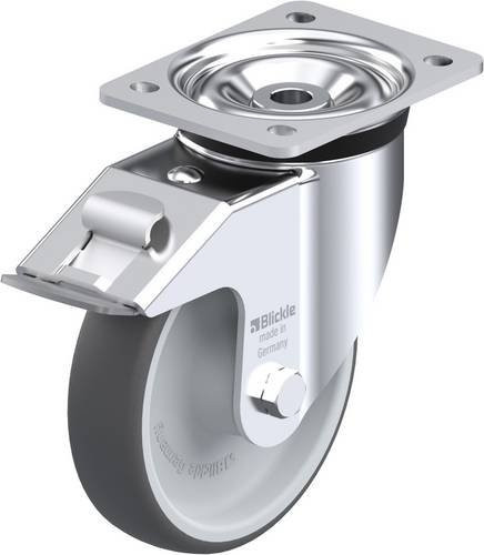 Blickle LK-PATH 160R-FI Lenkrolle mit Feststeller in Silber und Grau, Rad-Durchmesser: 16 cm, Tragfähigkeit: 400 kg - Bild 1