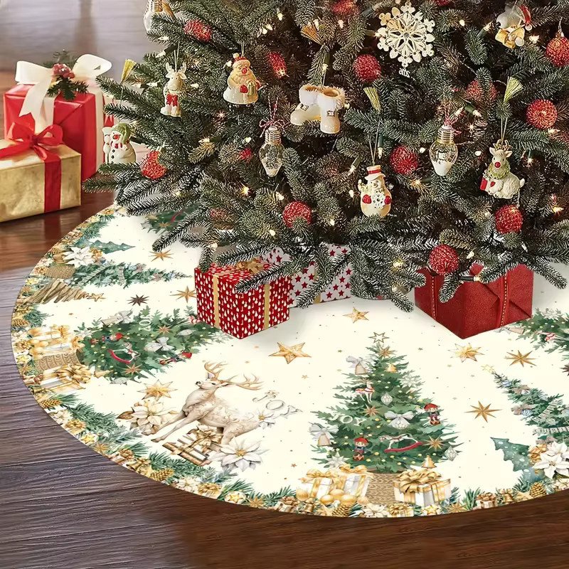 VIKAMA Weihnachtsbaumkleid in Hirschform als bunte Baummatte für deine Weihnachtsdekoration - Bild 3