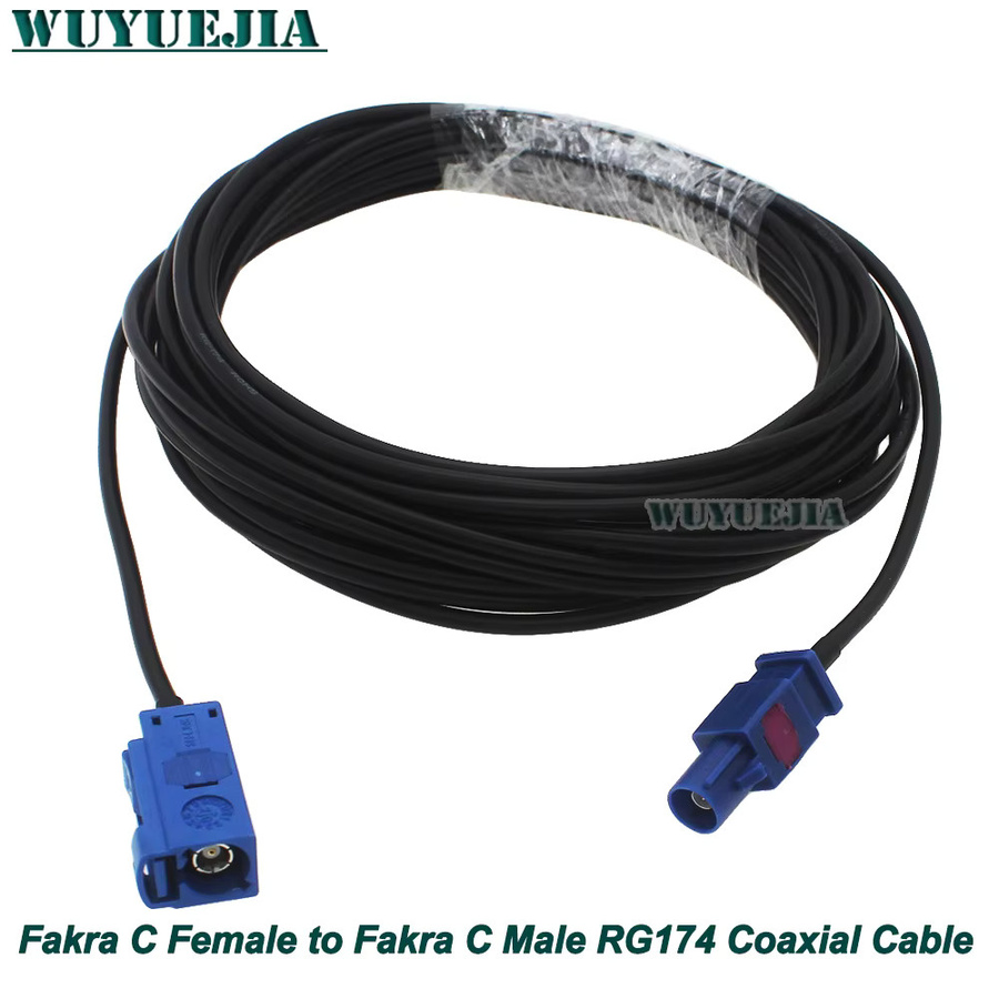 WUYUEJIA RG174 Koaxialkabel Blau Fakra C Buchse auf Fakra C Stecker Gerade 90 Grad für Autoradio-Antennenverlängerung - Bild 1