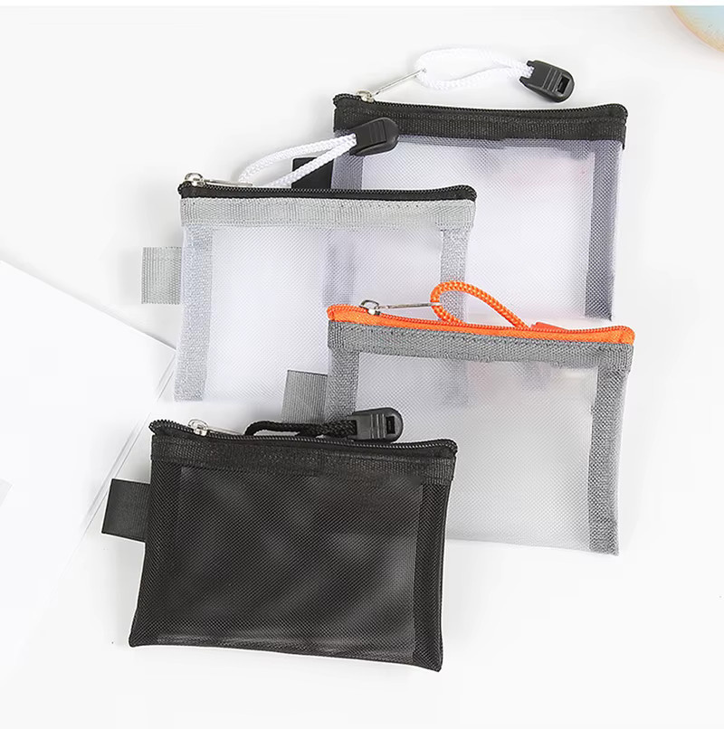 Mini Transparentes Nylon Mesh Kartenetui als tragbarer Organizer für Kreditkarten, ID, Lippenstift und Zubehör in Multicolour - Bild 2