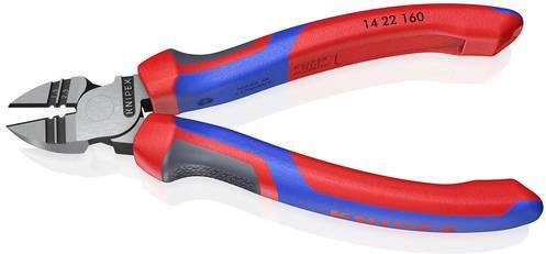 Knipex Abisolier-Seitenschneider aus Chrom-Vanadium-Stahl in Schwarz-Rot, Länge: 160 mm - Bild 1