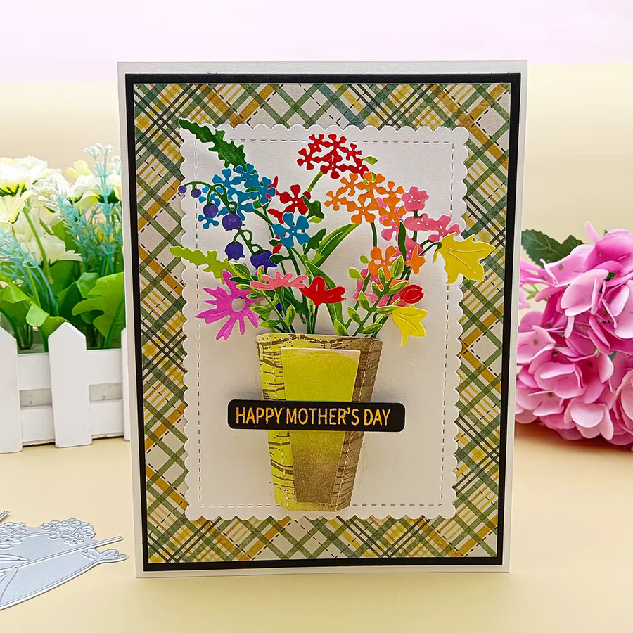 Alinacutle Metallstanze Wilde Blume Frühling für Scrapbook und Handwerk in Silber - Bild 2