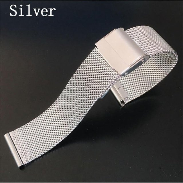 HOBBIT-3C Accessories Uhrenarmband Milanaise, Edelstahl, Silber, 18 mm, Unisex - Bild 1