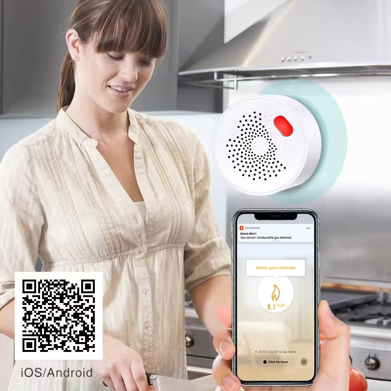 DYGSM Tuya Zigbee Gasdetektor zur intelligenten Gasüberwachung in Echtzeit, kompatibel mit Alexa und Google Home, Weiß - Bild 4
