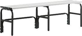 Sypro Umkleidebank aus Edelstahlrohr und Aluminium in Anthrazit, Breite: 150 cm - Bild 1