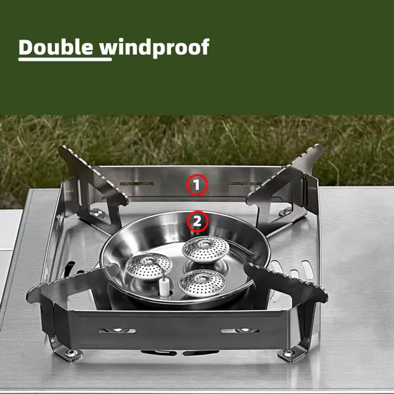 IGT Desktop Gasherd mit 3 Brennern aus Edelstahl in Silber, 7500 W Brennleistung für Camping und Barbecue - Bild 2