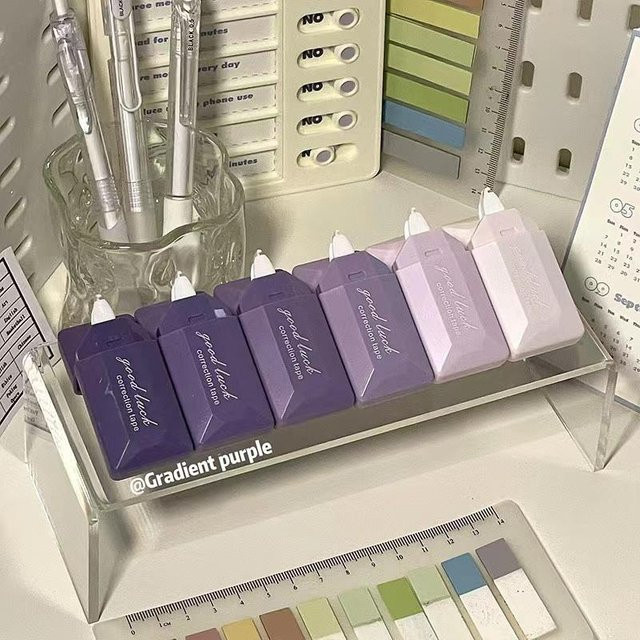 6-teiliges Korrekturband Set von Love Home Garden in Violett mit Farbverlauf, geräuschloser Roller im Kartenstil für Studenten und Erwachsene - Bild 1