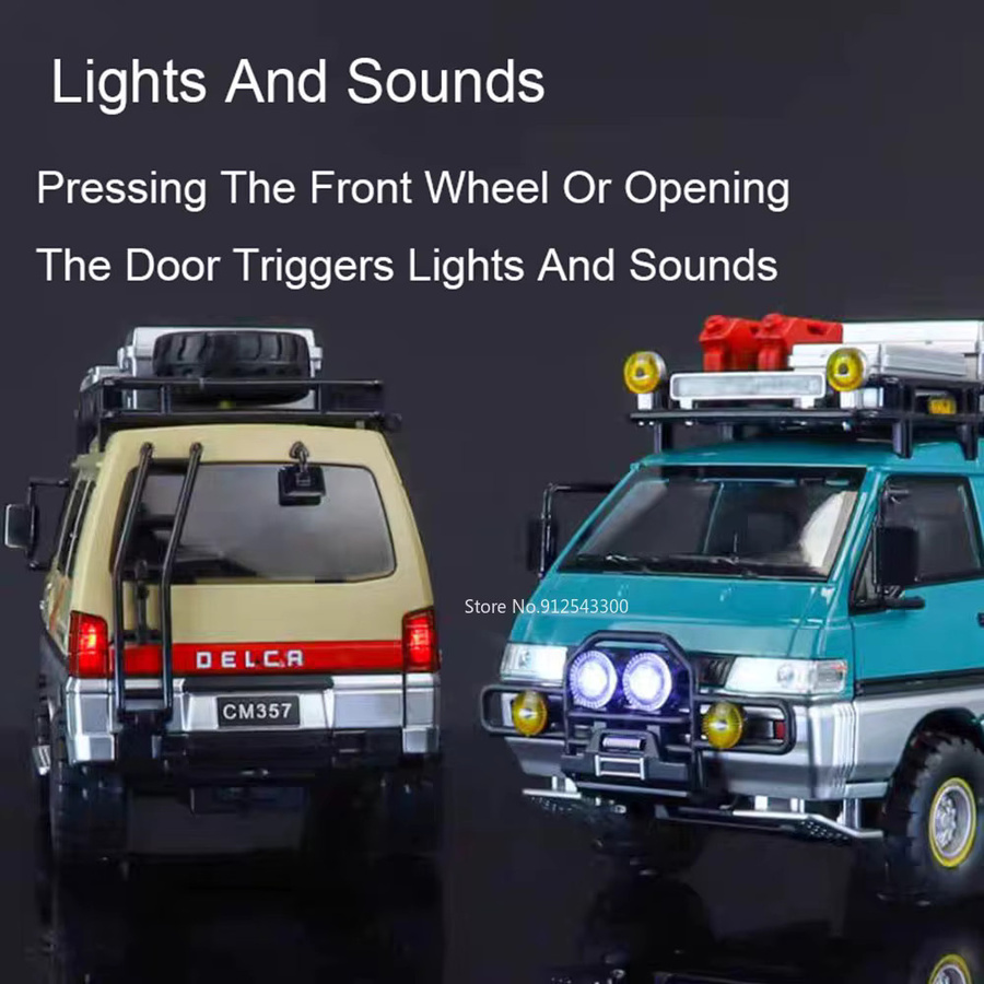 XMD Mitsubishi Delica Camping RV Auto Modell Spielzeug, 1:24, mit Musik und Licht - Bild 4