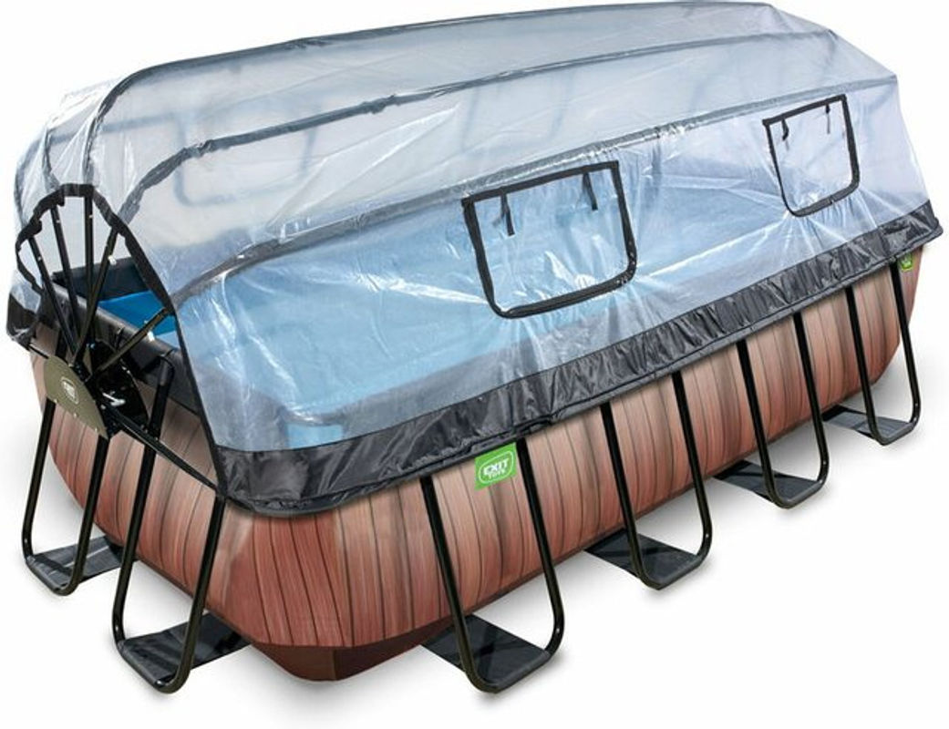 EXIT Wood Pool Braun mit Sandfilterpumpe und Abdeckung B/T/H: 400 x 200 x 100 cm - Bild 4