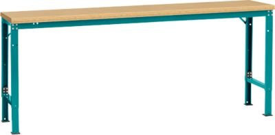 Manuflex Grundtisch UNIVERSAL Spezial in Multiplex Natur mit Gestell in Wasserblau, B/T: 200 x 80 cm - Bild 1