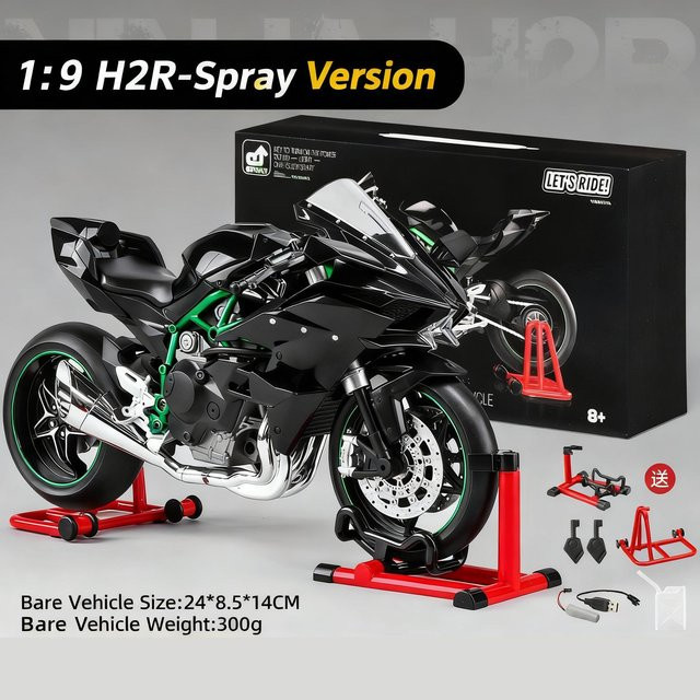 Linyi toy car 1:9 Panigale H2R Ninja Motorradmodell, mit Licht und Ton, ab 18 Jahre - Bild 1