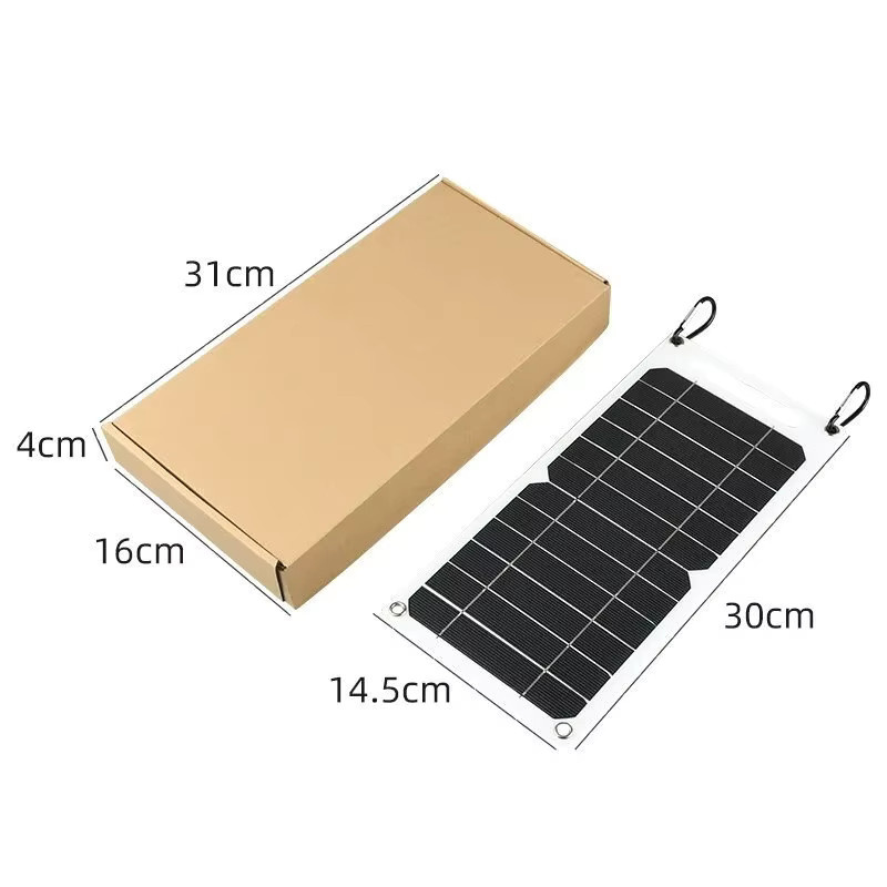Tragbares Solarpanel mit USB-Typ-C-Aufladung, flexibles Mini-Solar-Kit in Schwarz, IP65 wasserdicht, ideal für Camping und Wandern - Bild 4
