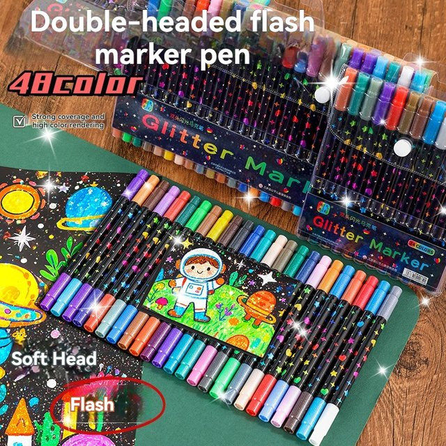 Glitzernde Kunstmarker von kissbuty in Multicolour für DIY-Handwerk und Postergestaltung - Bild 1