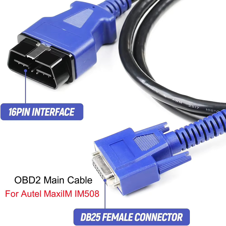 Autel IM508 OBD-Kabel, 16-poliges Haupttestkabel mit DB15-Buchse in Blau für MaxiIM Diagnosescanner - Bild 2