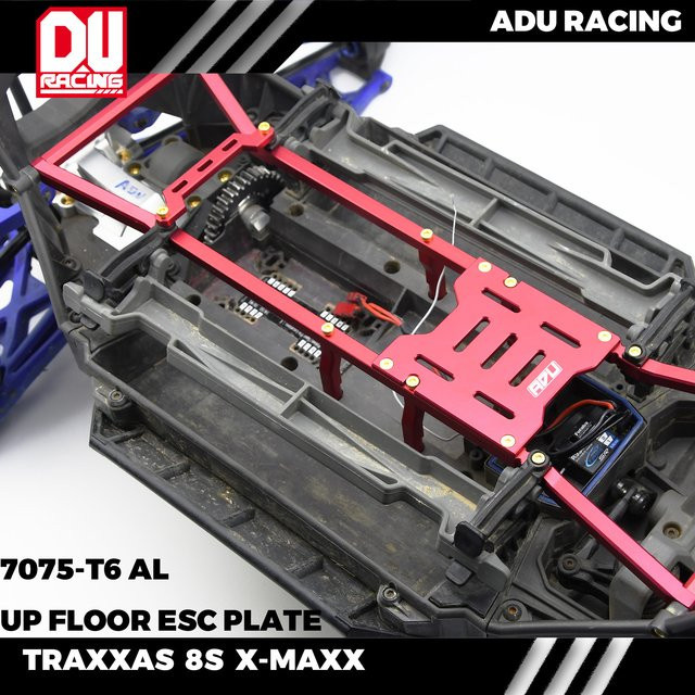 ADU RACING X-MAXX Chassis obere Halterung ESC-Platte, Zubehör, Metall, Rot - Bild 1