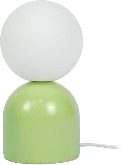 Relaxdays Tischlampe aus Keramik und Glas in Grün und Weiß, Kugelform mit modernem Design, Höhe: 21 cm - Bild 1