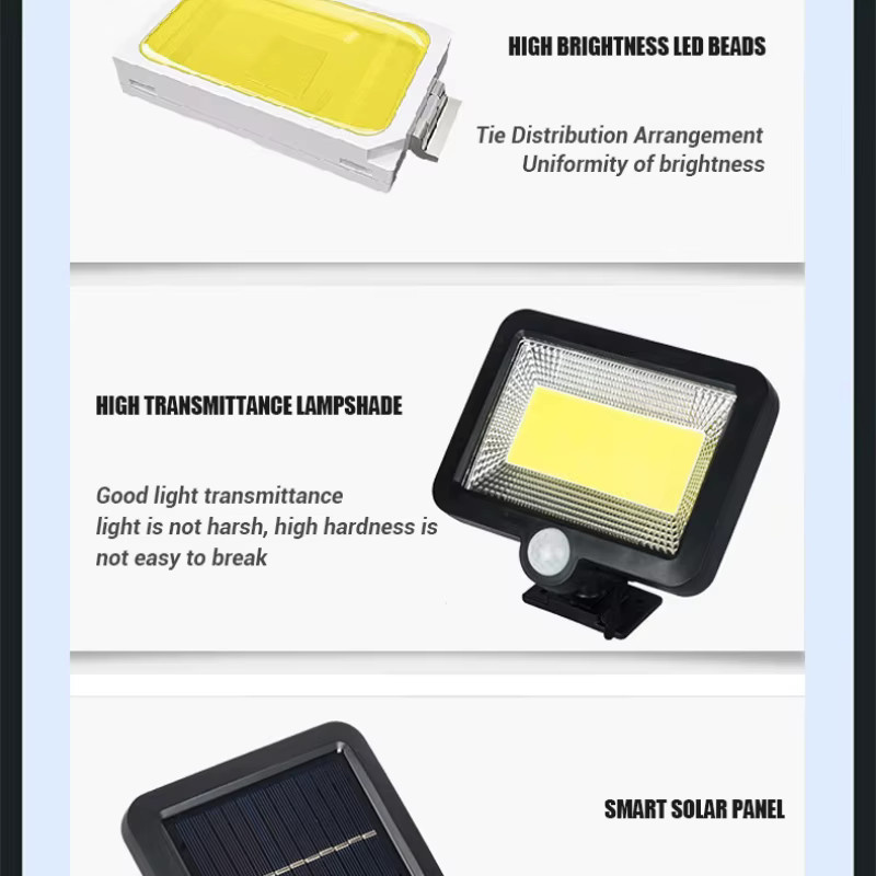Heinast Solar-Split-Lichter mit Bewegungsmelder und 3 Modi, IP65 wasserdichte Außenlampe in Schwarz für Garten und Wand - Bild 3