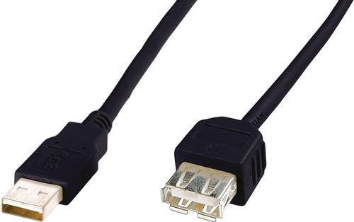 Digitus USB 2.0 Verlängerungskabel mit USB-A Stecker und USB-A Buchse, Schwarz, 3,00 m - Bild 1