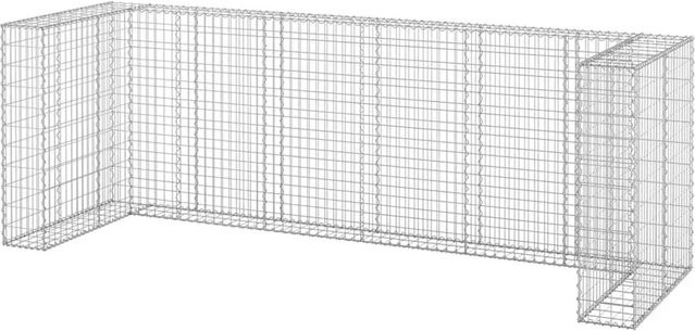 DELUKE Gabionen Mülltonnenbox ESOL Mülltonnenverkleidung für 4 Tonnen aus verzinktem Stahl, Farbe: Silber, B/T/H: 325 x 110 x 100 cm - Bild 1