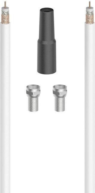 Hama SAT-Anschluss-Kit Antennen-Kabel in Weiß, 10 m Länge, 100 dB - Bild 1
