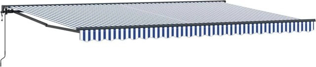 vidaXL Einziehbare Markise mit Fernbedienung in Blau und Weiß, B: 500 cm, T: 300 cm - Bild 1