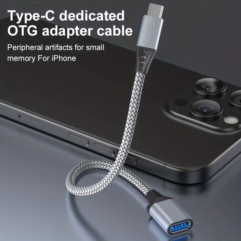 LAIHONEN USB-C zu USB 3.0 OTG Adapter mit 5Gbps Datenübertragung für iPhone 16 15, iPad und MacBook Pro/Air sowie Samsung S25-S22 in Schwarz oder Silber - Bild 2