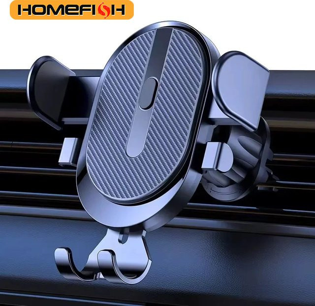 Riangle Handyhalter für das Auto mit Schwerkraftsensor und Luftauslass in Schwarz Frosted - Bild 1