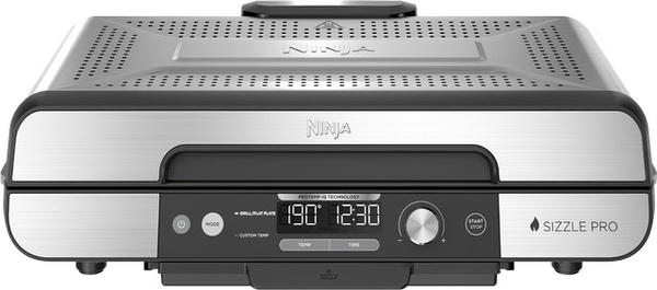 Ninja Sizzle Pro XL Grillplatte & Plancha GX101EU von SharkNinja in Schwarz-Silber mit Timer und Keramikbeschichtung