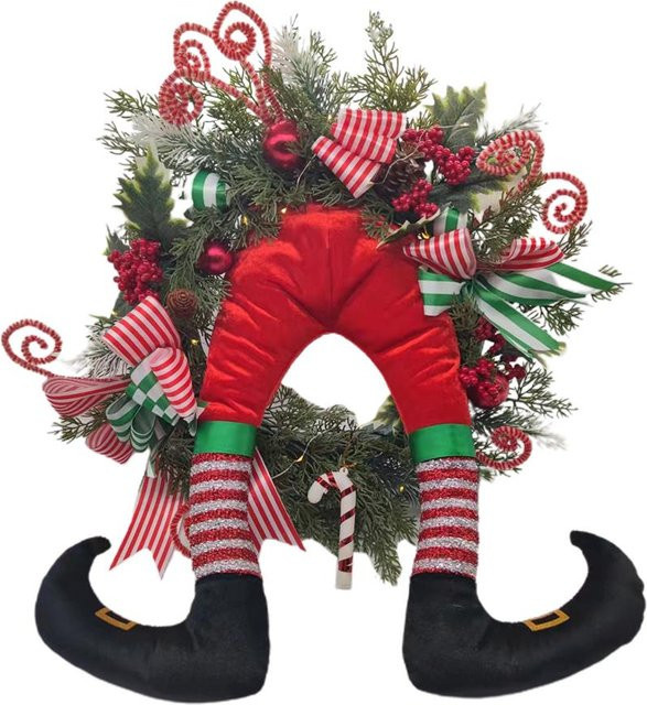 CosyHome Weihnachtstürkranz Weihnachtsguirlande in Rot für deine Haustür- oder Fensterdekoration - Bild 1