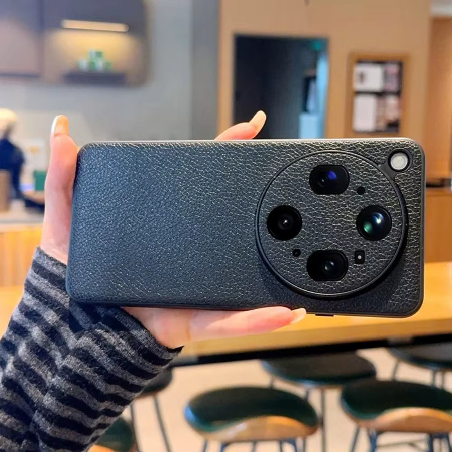 Hochwertiges Leder-Etui mit Lychee-Struktur für OPPO Find X9 Ultra X9s Pro X8 Ultra Kamera-Schutz PU-Hülle in Schwarz - Bild 3