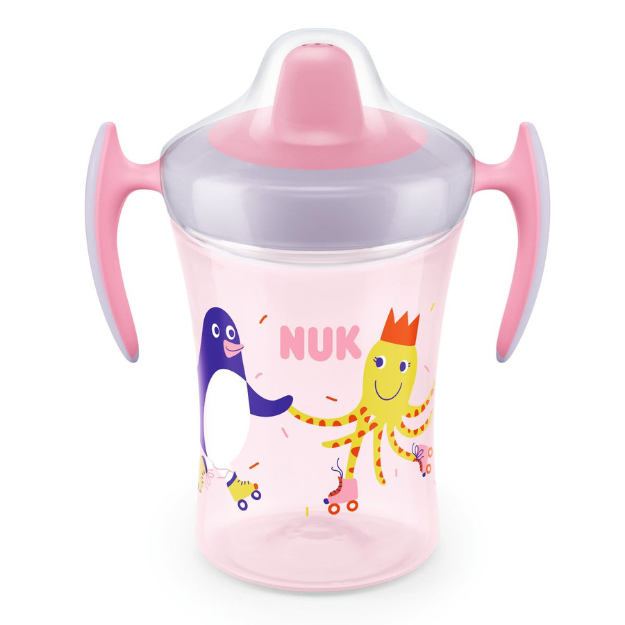 NUK Trinklernbecher Evolution Trainer Cup mit weichem Schnabel, Rosa, 230 ml - Bild 1