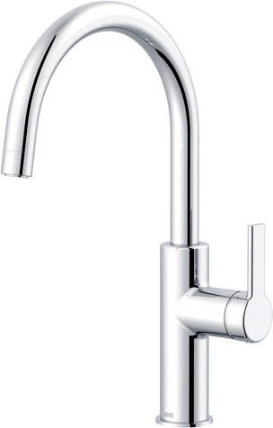 LENZ Küchenarmatur ANELA aus Messing in Chrom und Silber mit schwenkbarem Auslauf und Wassersparfunktion - Bild 1