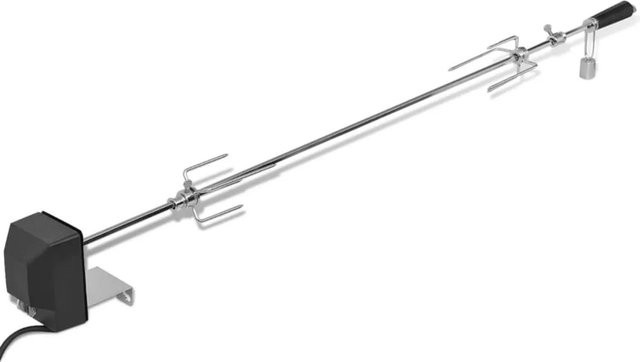 vidaXL Rotisserie Grill aus Stahl mit Elektromotor in Silber, Breite: 120 cm - Bild 1