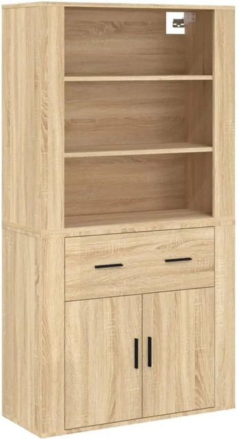 vidaXL Highboard Sonoma-Eiche in Braun aus Holzwerkstoff, B/T/H: 150 x 33 x 33 cm - Bild 1