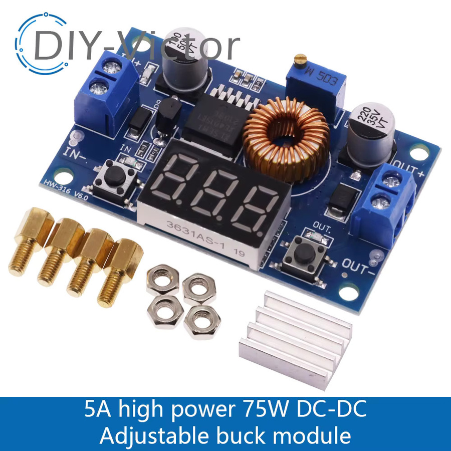 XL4015 Step Down Modul Original 5A DC zu DC CC CV Lithium Batterie Ladegerät mit LED in Blau - Bild 2