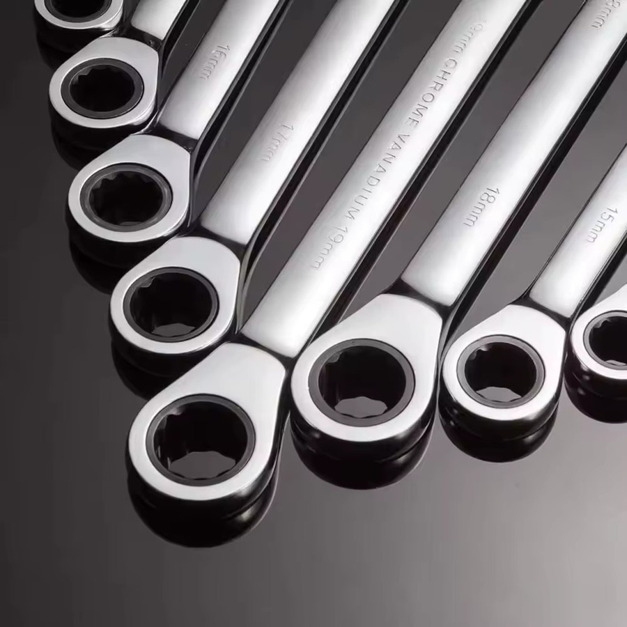Ninth World Ratschenschlüssel Set aus Chrom-Vanadium-Stahl in Silber, 8–22 mm mit 72 Zähnen und festem Kopf - Bild 3