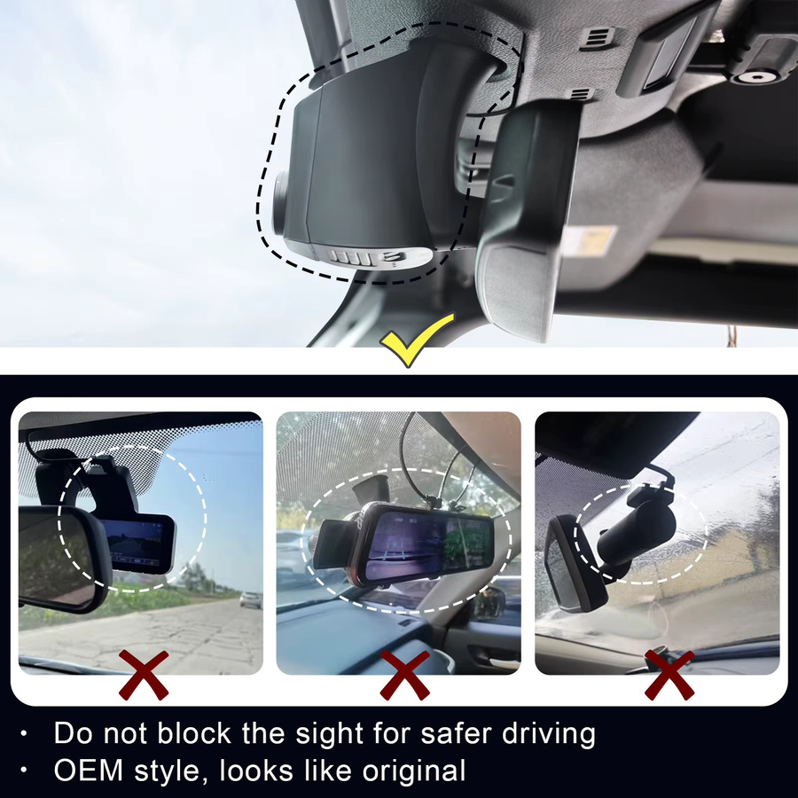 Mangoal 4K UHD Dashcam mit WiFi, App und GPS für Jeep Gladiator JT 2020-2023 und Wrangler JL 2018-2023, Schwarz - Bild 2
