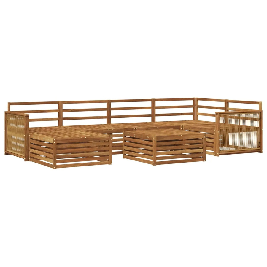 vidaXL Outdoor-Sofagarnitur aus Akazienholz in Braun, 7-teiliges Set im modernen Latten-Design - Bild 2