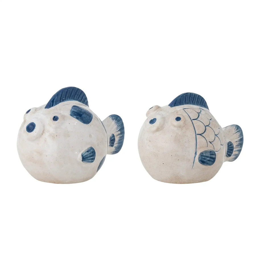Bloomingville Keramik Pfeffer- und Salzset Fugu in Blau - Bild 1