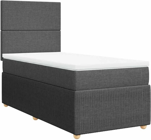 vidaXL Boxspringbett mit Matratze Hybrid-Design in Dunkelgrau und Weiß, B/T/H: 80 x 200 x 140,5 cm - Bild 1