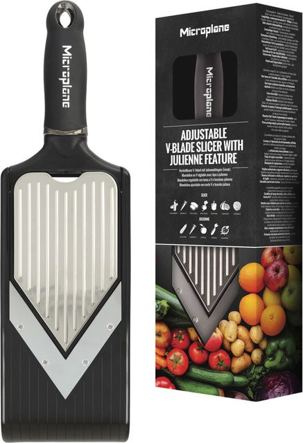 Microplane V-Gemüsehobel Mandoline aus Edelstahl in Schwarz, L x B x H: 35,5 x 10,2 x 3,5 cm - Bild 1