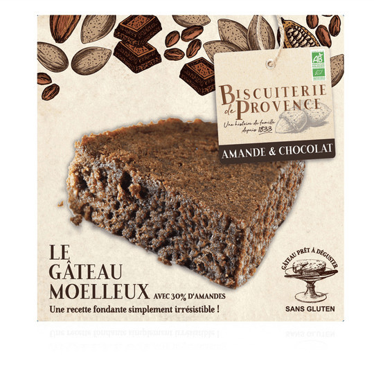 Biscuiterie de Provence Bio-Mandelkuchen mit Schokolade 225 g - Bild 1