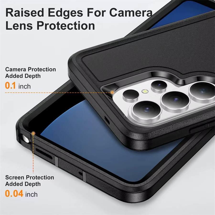 Defender Armor OTT Hybrid Box Handyhülle für Samsung Galaxy S26 S25 S24 S23 S22 FE Ultra Edge Plus in Schwarz - Bild 3