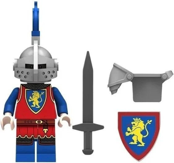 Mini-Kinderspielzeug Ritter, schwarzer Ritter, roter Löwe, schwarzer Adler, Krähe, Bausteinspielzeug - Bild 1