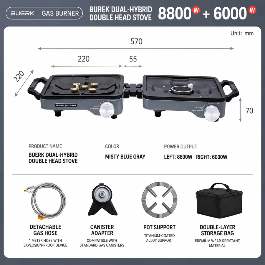 SmiloDon Tabletop Gasgrill in Blau für 2 Personen - Bild 5