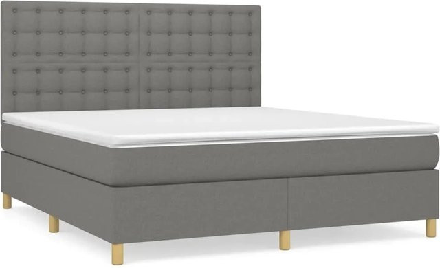 vidaXL Boxspringbett mit Matratze Hybrid-Design in Dunkelgrau, B/T: 180 x 200 cm - Bild 1